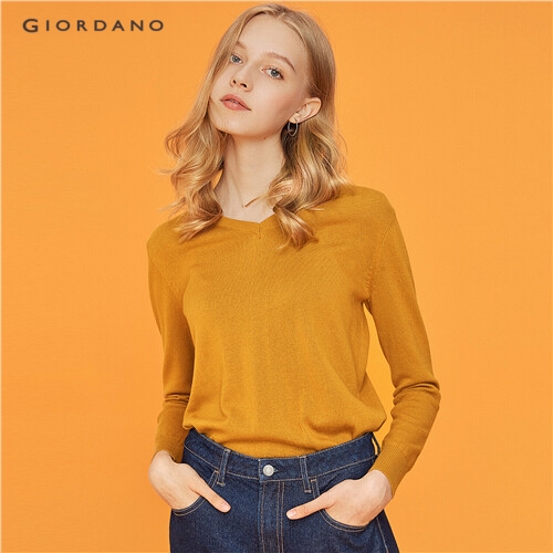 GIORDANO WOMEN Solid v-neck pullover cardigan 05359865