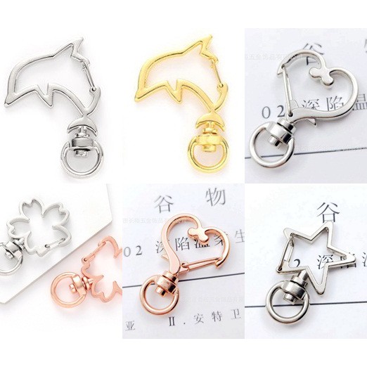 ตะขอ ก้ามปู คอหมา ตะขอเกี่ยว ลายดาว หัวใจ พวงกุญแจ DIY