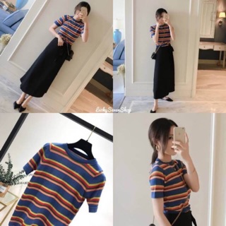 เสื้อแขนสั้นสลับสี
