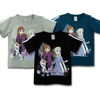 เสื้อยืดคอกลมเด็ก (1-3ขวบ) Frozen ลิขสิทธิ์แท้ โฟรเซ่น เสื้อเด็กเล็ก ผ้า Cotton ผสม Spandex เสื้อยืดเอลซ่า เสื้อคอกลม