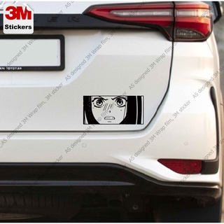 การ์ตูนญี่ปุ่น มังงะ สติ๊กเกอร์ 3M ลอกออกไม่มีคราบกาว anime face 7 Removable 3M sticker, สติ๊กเกอร์ติด รถยนต์ มอเตอร์ไซ