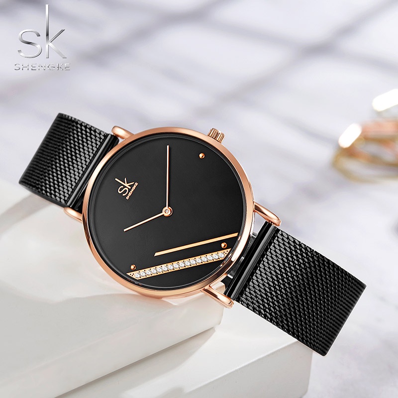 SK Fashion Ultra Thin Women Quartz Watch Ladies Wrist Watch SHENGKE