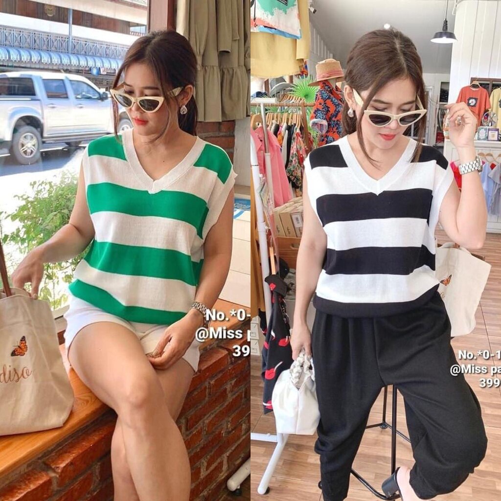 *0-168VG เสื้อไหมพรมแขนกุด