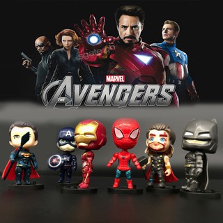 ตุ๊กตาฟิกเกอร์ Spiderman Iron Man Batman Marvel The Avengers Justice League Alliance Anak ของเล่นสําหรับเด็ก