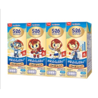 S26 Gold Progress4 DHA Plain UHT Milk 180ml. Pack 4 เอส26 โกลด์โปรเกรส4 ดีเอชเอ นมยูเอชทีรสจืด 180มล. แพค 4