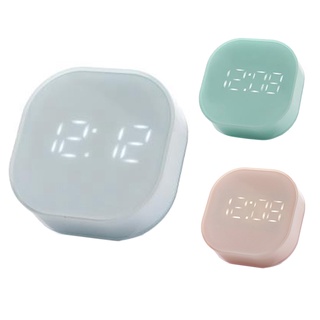 Square Silent Bedside Alarm Clock USB Intelligent Desk Decor,Blue