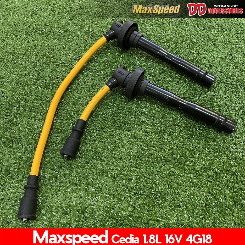 สายหัวเทียน สายหัวเทียนแต่ง สายหัวเทียนตรงรุ่น Mitsubishi Lancer Cedia เครื่อง 4G18 MAXSPEED สีเหลือ