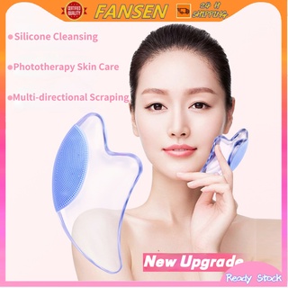 กระดานขูดผิวหน้า 3 In 1 V-face Shaping Beauty Board ชุดทำความสะอาดผิวหน้าหยกเทียมเพื่อกระชับผิวและบรรเทาความเหนื่อยล้าของผิว