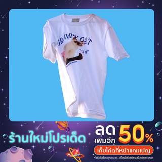 เสื้อยืดใหม่เสื้อยืดลายแมวหน้า งงขนาดเต็มS-3XL