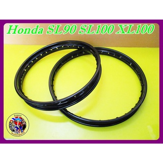 วงล้อเหล็ก สี ดำ -   Honda SL90 SL100 XL100 Black​ Steel​ wheel rim Front &amp; Rear Set