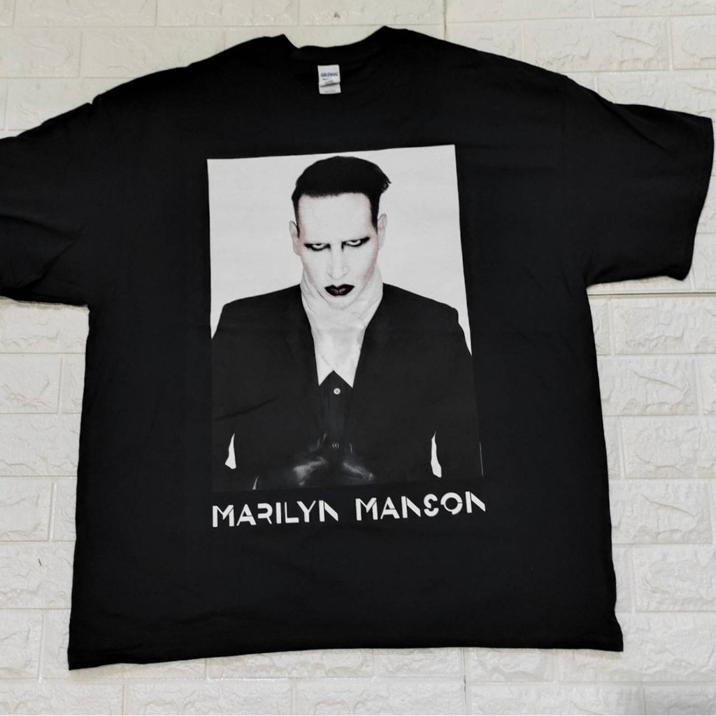 เสื้อยืดคอกลมcrew neckเสื้อยืด Marilyn Manson ลิขสิทธิ์แท้S-4XL