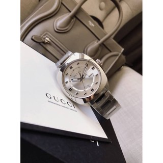 (สด-ผ่อน)🎗แท้100% GUCCI GG2570 Silver Dial Mens Watch⌚