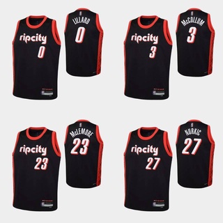 เสื้อกีฬาบาสเก็ตบอล แขนกุด ลายทีม NBA Jersey Nurkic Lillard Mclemore Mccollum สไตล์คลาสสิก