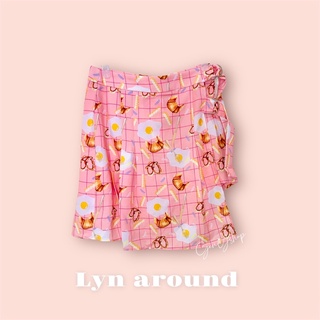 [New] Lyn around แท้💯 กางเกงกระโปรง ลายไข่ดาว ครัวซ็อง เฟรนช์ฟรายส์ (สีชมพู)