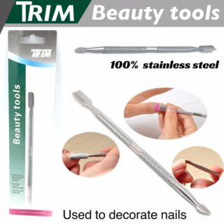 Trim Beauty tools ที่แซะเล็บสแตนเลส 2 ห้ว สแตนเลสแท้ ขูดเล็บทำความสะอาดเล็บ
