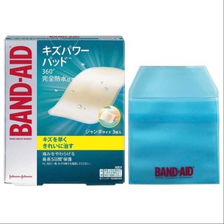 (Pre Order)Band-Aid Scratch Power Pad, Jumbo Size, 3 Pieces + Case, Waterproof, Bandage. พลาสเตอร์รักษาแผลสด