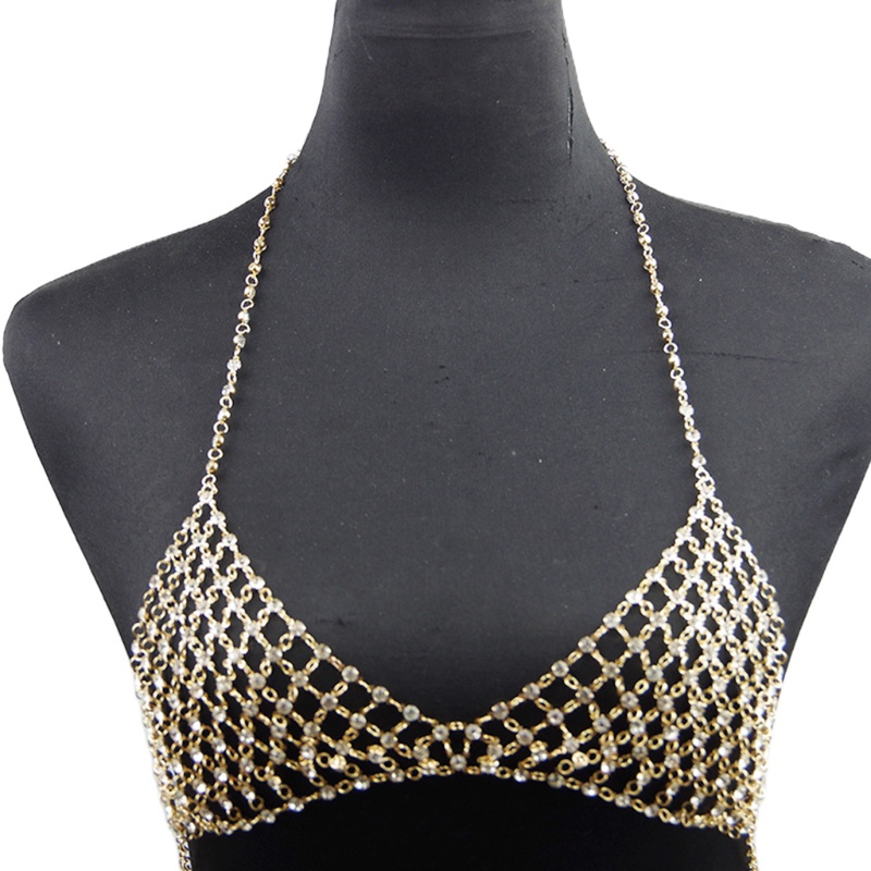 Shwnee วันหยุดพักผ่อนไนท์คลับหน้าอกโซ่ร่างกายบิกินี่เพชรเทียมคริสตัล Bra Chain Top Bra Chain