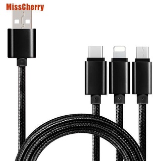 (Misscherry) สายชาร์จซิงค์ข้อมูล Micro Usb Type-C 3 In 1 สําหรับ Iphone