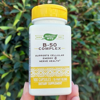 วิตามินบีรวม B-50 Complex 100 Capsules (Natures Way®)