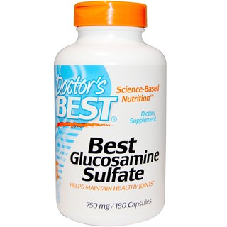 Doctors Best, Best Glucosamine Sulfate, 750 mg, 180 Capsules