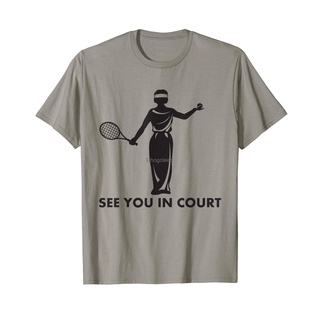 เสื้อยืดผ้าฝ้ายพิมพ์ลายขายดี เสื้อยืด พิมพ์ลาย See You In Court Tennis Pun ตลก สําหรับเล่นเทนนิส