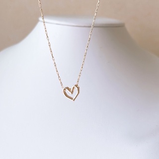 srikate golden heart สร้อยคอสีทองจี้หัวใจ เคลือบทองคำแท้ 14k คนแพ้ใส่ได้ ไม่ลอกไม่ดำค่ะ