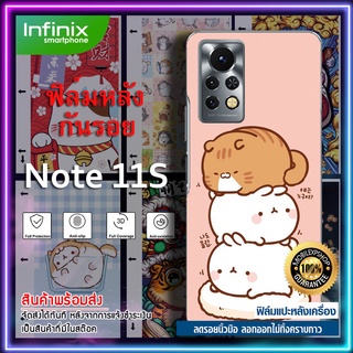 🔥 i-fin 🔥 ฟิล์มหลังกันรอย ลายแมว (คละลาย) สำหรับ มือถือ Infinix Note 11S