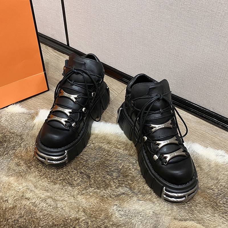 Punk Style Women Sneakers Lace-up 6CM Platform Shoes Woman Creepers ...