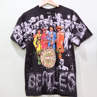 เสื้อวงthe beatles ลายโอเวอร์ปริ้น สไตล์วินเทจ สกรีนทั้งตัว ผ้านอก เสื้อOVP เสื้อโอเวอร์ไซส์ เสื้อวงดนตรีต่างประเทศ