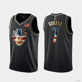 ใหม่ เสื้อกีฬาแขนกุด ลาย NBA Brooklyn Nets No.7 DURANT USA คลาสสิก พลัสไซซ์ คุณภาพสูง สีดํา