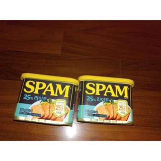 SPAM สูตร light 25% ลดเค็ม, แฮมกระป๋องเกาหลี สูตร light 25% ,แฮมเกาหลีกระป๋อง,สแปม ขนาด 300 g. ยี่ห้อ CJ