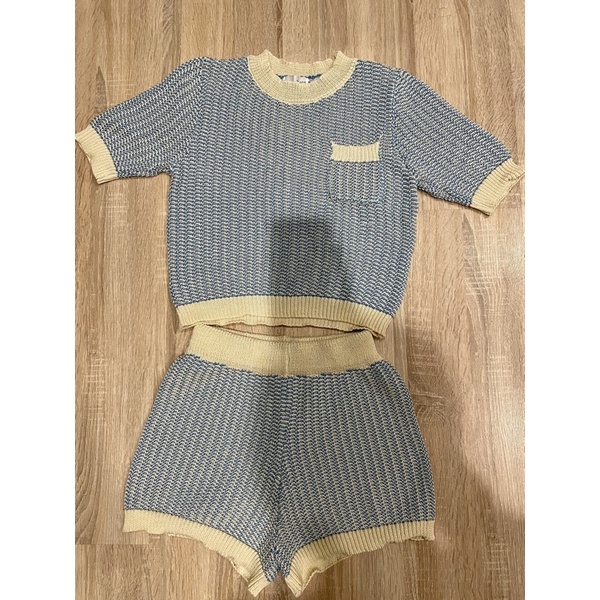 Tshopp ชุดเซ็ทขาสั้น งานถัก