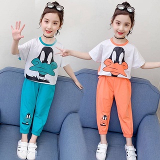 (พร้อมส่ง)  ชุดเด็ก เสื้อเป็ด+กางเกง งานยกเซ็ท