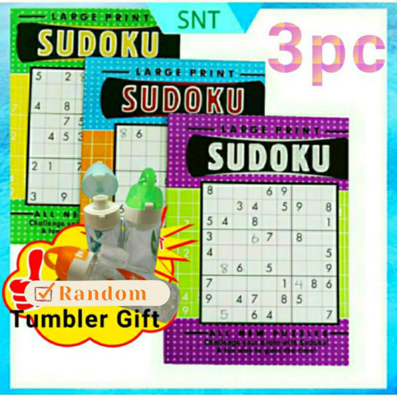 Snt (339) 1 ชุด = หนังสือ 3 ชิ้น SUDOKU BOOK สมาร์ทเกมการศึกษา Buku Puzzle