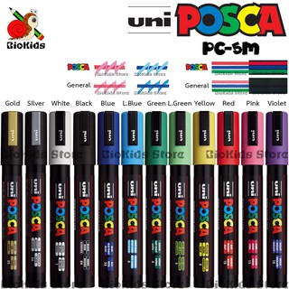 Uni posca PC-5M (1.8-2.5 mm.) I ปากกามาร์คเกอร์ถาวร ลบไม่ได้ ขนาดเส้น 1.8-2.5 มม.