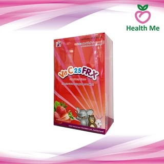 FRX Vitamin C 25 mg วิตามินซี กล่อง 50 ซอง ซองละ 30 เม็ด สตรอเบอร์รี่ / ส้ม / องุ่น