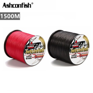 Ashconfish สายเอ็นตกปลาถัก PE X4 1500 ม. สีดํา แดง 4 เส้น