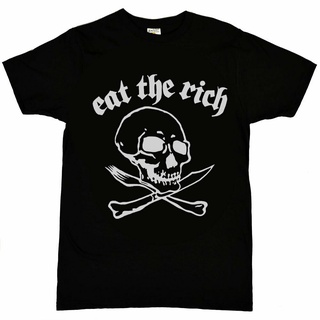 เสื้อยืด ผ้าฝ้าย แบบนิ่ม พิมพ์ลาย Eat The Rich คุณภาพสูง