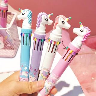 [พร้อมส่ง] ปากกาลูกลื่น ลายยูนิคอร์น My Little pony 10 สี สําหรับนักเรียน