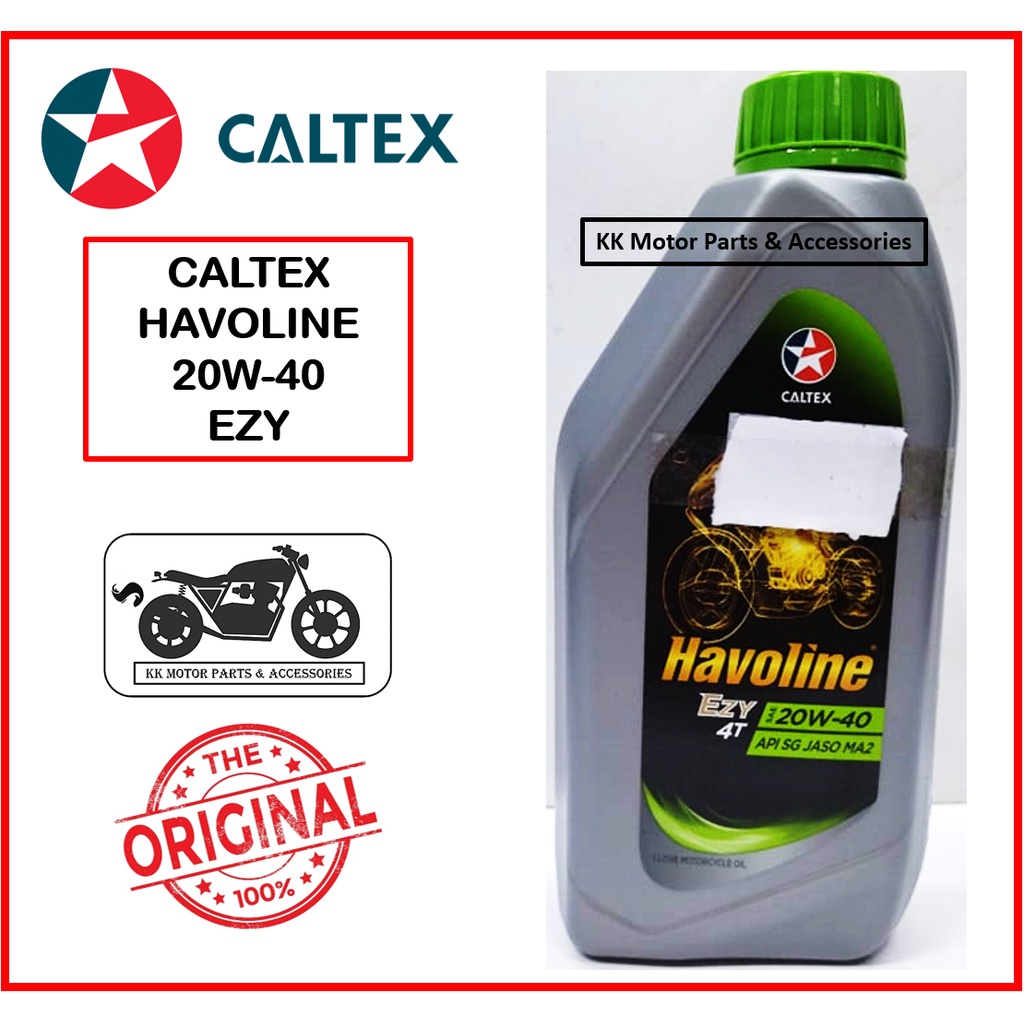 Caltex HAVOLINE 20W-40 20W40 4T EZY API SG JASO MA2 น้ํามันเครื่องรถจักรยานยนต์ / MINYAK HITAM CALTEX