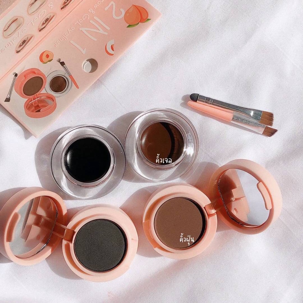 ที่เขียนคิ้วแบบเนื้อเจล เนื้อครีม คิ้วเจล พีช KISS BEAUTY PEACH EYEBROW & GEL EYE 89174