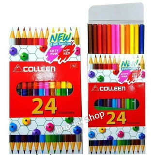 Colleen สีไม้คลอลีน 2 หัว 12 แท่ง 24 สี รุ่น787 สีธรรมดา