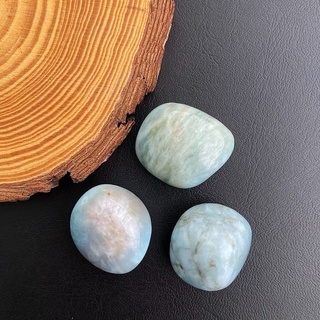 เซ็ตหินอความารีน ก้อนขัดมัน 3ชิ้น (Aquamarine Tumbled Set) #7
