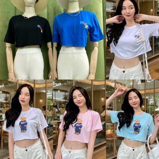 💫New In💫HPH&amp;TEDDY CROP เสื้อครอปสั้นลาย