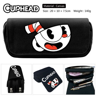 Cuphead 3 มิติของนักเรียนการ์ตูนผ้าใบกรณีดินสอ