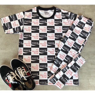 ชุดเซท เสื้อ &amp; กางเกงเลคกิ้ง ลายCoke Black