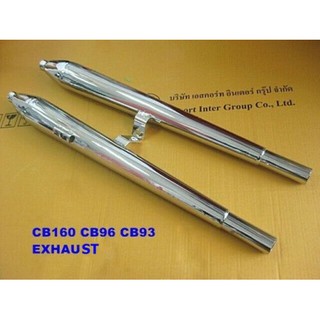 HONDA CB160 CB96 CB93 "CHROME" EXHAUST MUFFLER LH&amp;RH SET (1 PAIR) // ท่อไอเสีย ท่อคู่ สินค้าคุณภาพดี