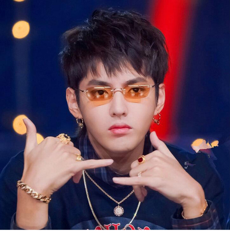 ใหม่ แว่นตากันแดดแฟชั่น กรอบโลหะผสม ไล่โทนสี ไม่มีขอบ ทรงสี่เหลี่ยม สไตล์วินเทจ สําหรับสตรี UV400