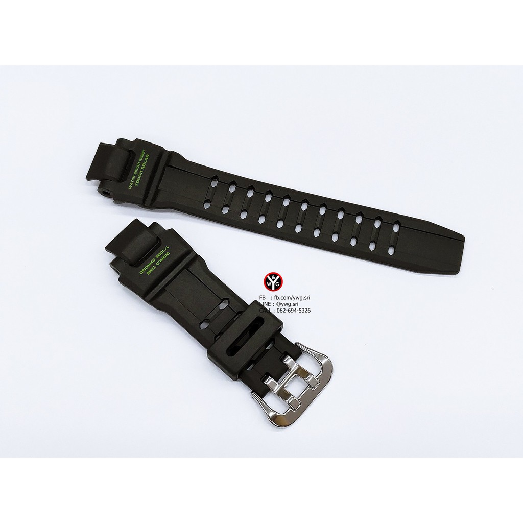 สาย G-SHOCK แท้ สีดำด้านตัวหนังสือเขียว ใส่ได้กับรุ่น G-1400 ,GA-1000 ,GW-A1000 ,GW-4000 ,GW-3000