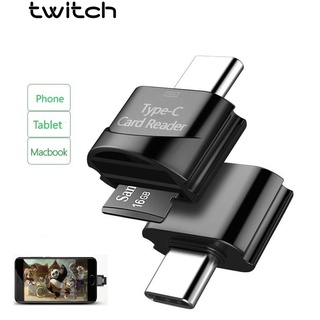 Twitch อะแดปเตอร์การ์ดรีดเดอร์ USB 3.0 Type C เป็น Micro-SD TF OTG ขนาดเล็ก